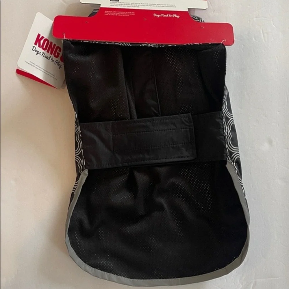 Kong Dog Lightweight Reflective Black Rain Jacket‎ Small 12-14 Inch NWT